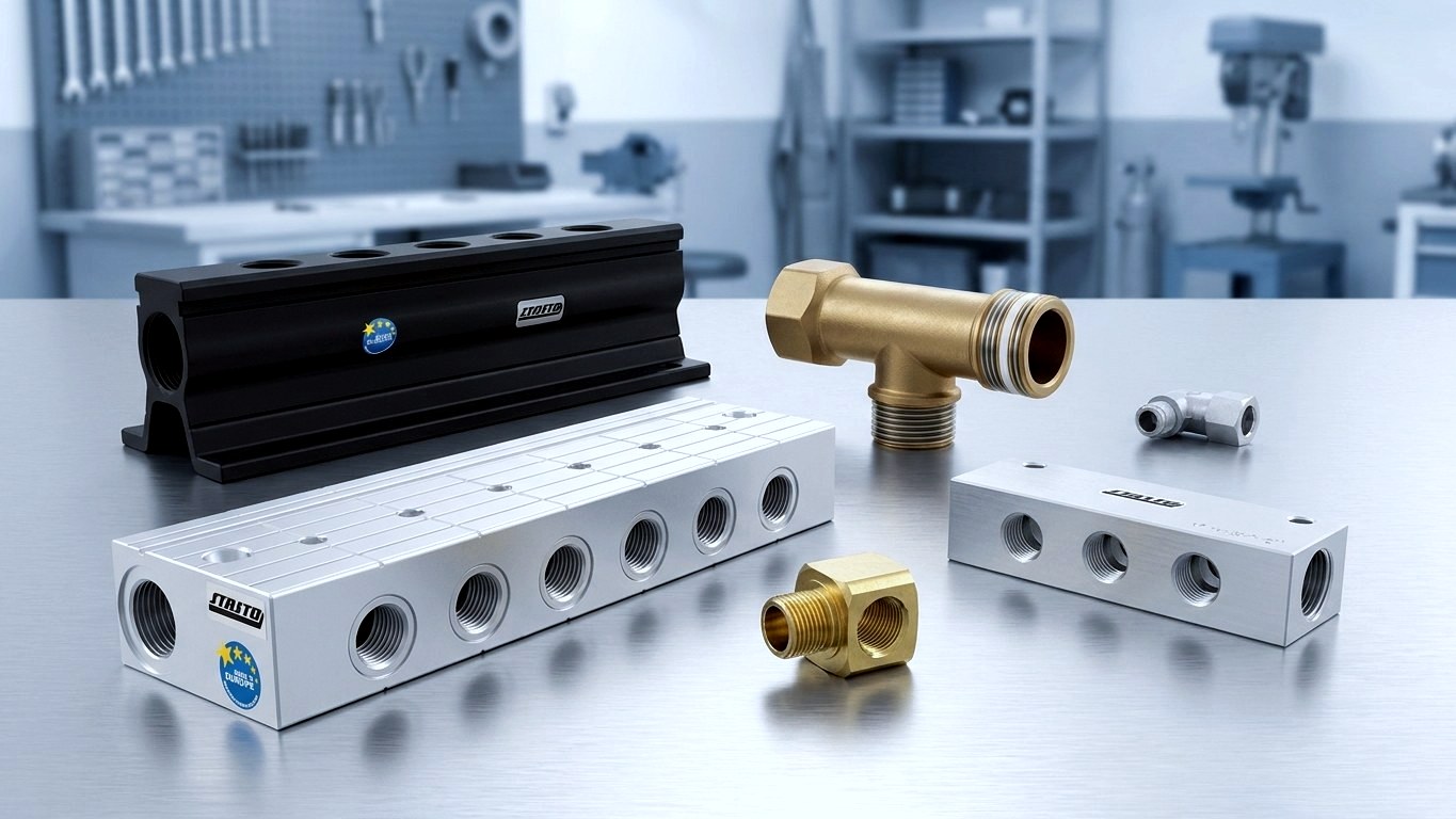 Elosztósínek és pneumatikus elosztók a sűrített levegő elosztásához