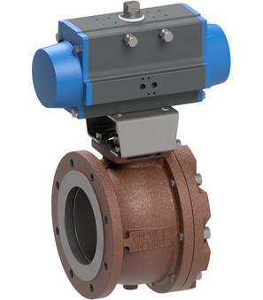Flanged ball valve with pneumatic actuator BA040-150-D0
