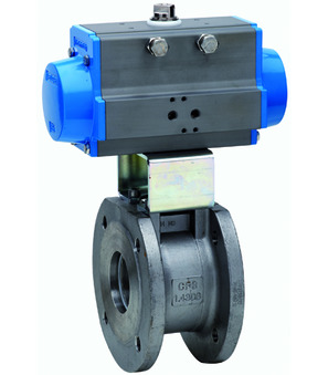Flanged ball valve with pneumatic actuator BA160-80-D0-A