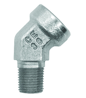 Winkelverschraubung 45°-BSPP1/4"- 1/4" BSPT