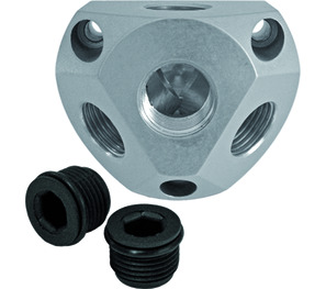 elosztótömb 1x3/4", 3x1/2"