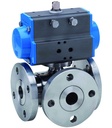Flanged ball valve with pneumatic actuator Series BAL, BAT