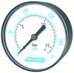 Bourdon tube manometer MA001-50R-16-D